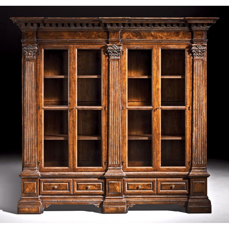 David Michael Solid Wood Library Bookcase with Drawers Perigold